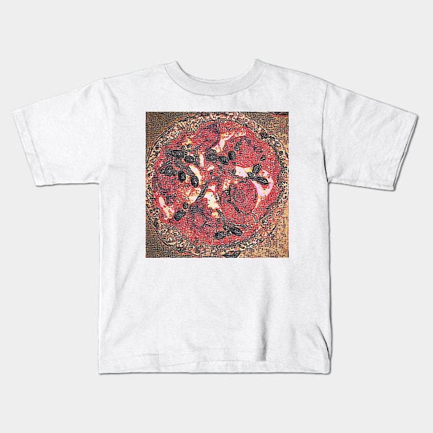 Napoletana Pizza with Salami Kids T-Shirt by Tovers